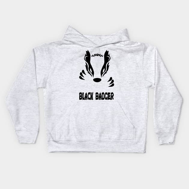 Black Badger Kids Hoodie by SONofTHUNDER